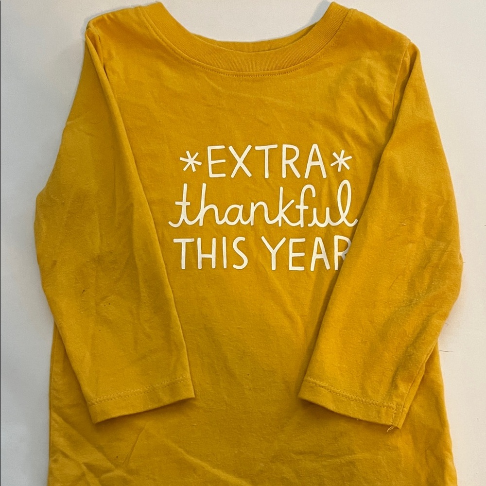 Cat & Jack Yellow Long Sleeve Tee - Extra Thankful